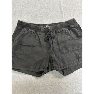 Calvin Klein 100% Linen Draw String Shorts Women's Size XXL Black
